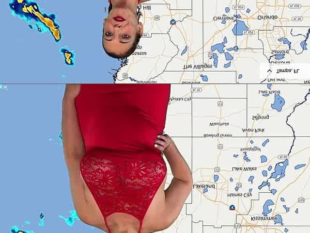Weather Woman Exposes Breasts and Bush