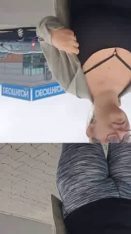Flashing Big Tits in Public Parking
