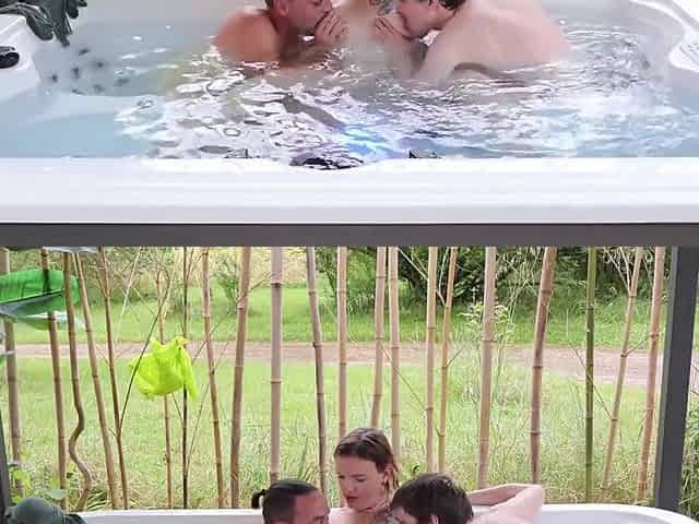 Jacuzzi Threesome With My Husband And Lover