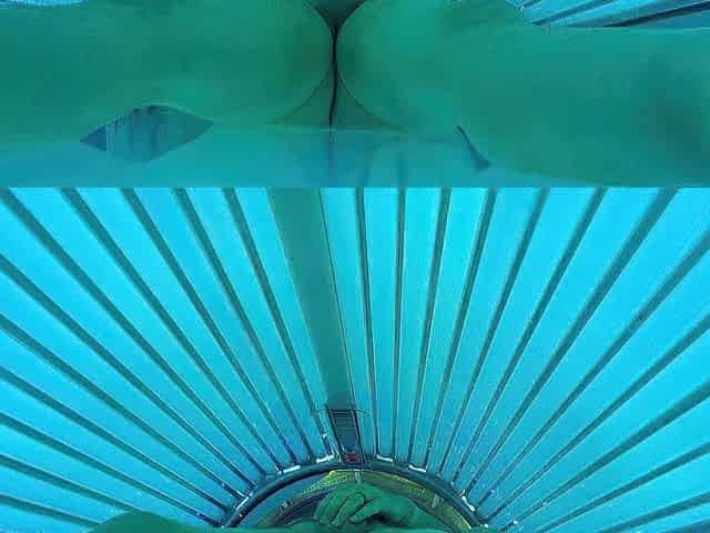 Dad masturbates in the public tanning daybed another time