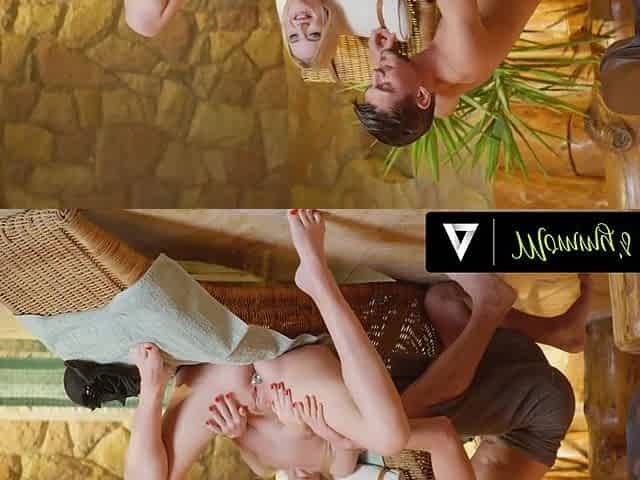 Naturally curvy MILF offers her ass to be fucked by a hung stranger in a public spa