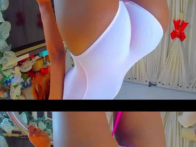 Hot Teen in a Constricted One Piece Groans and Twerks