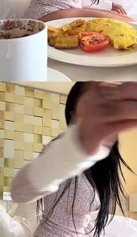 Brunette solo darling masturbating at home