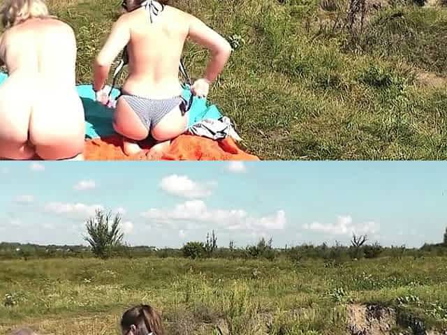 DuBarry - On wild nudist beach sunbathe sexy mature Milf