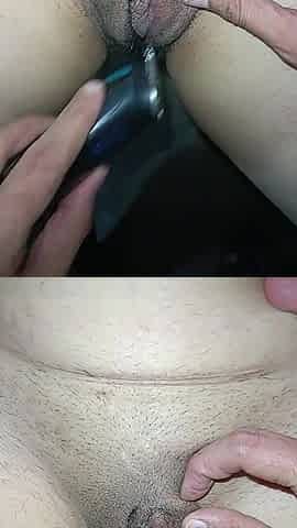Hairy Pink Pussy Shaving with Trimmer