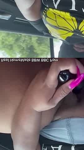 Rubbing Fucking My Pussy with Vibrator in a Private Taxi