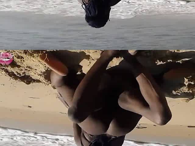That babe handled two ramrods at the beach - Part 5