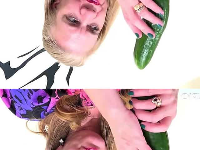 Sexually excited Aged Lily May Playing With Toys And Veggies