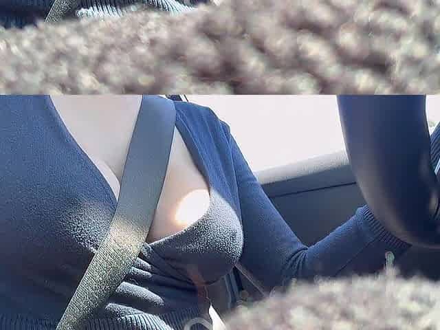 Artemisia Love Large sexy wet breasts driving around