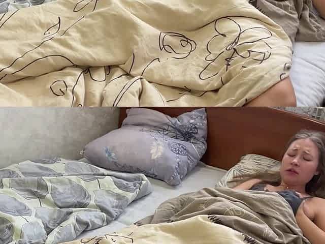 Hot girl wakes up and starts her masturbation session in her bed