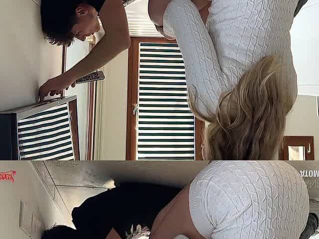 Blond Lewd Wife Seduces Shy Antenna Man and Gets Screwed Hard