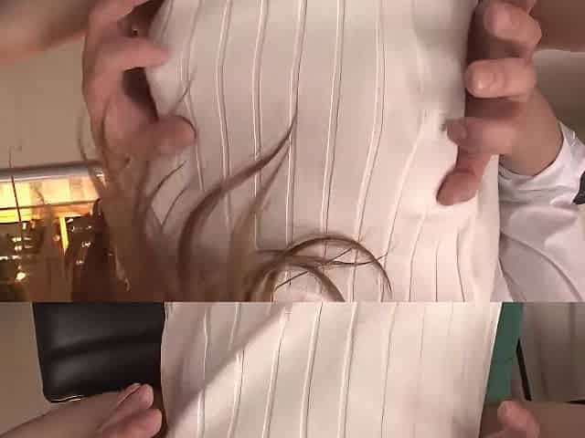 Busty Clerk Wears No Bra - Hard At Work, Nips Erection