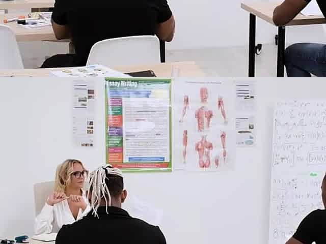 Dirty Blonde Teacher Fucked by BBC Students . Nina Heels