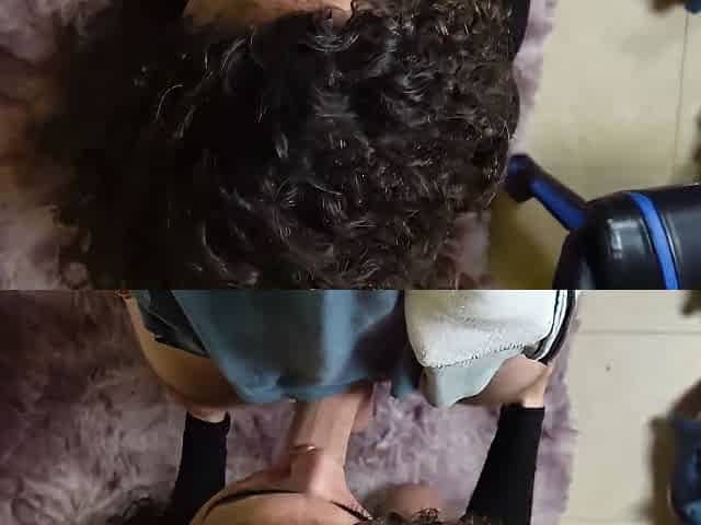 Italian cockslut splooges on her boyassociate's boner before the X-rated fun!