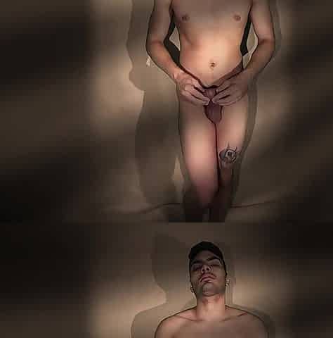 Hot tugjob like the shadow of a blind at sunset recorded in the artistic composition of the Large Co