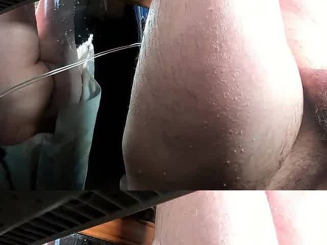 after shower with towel