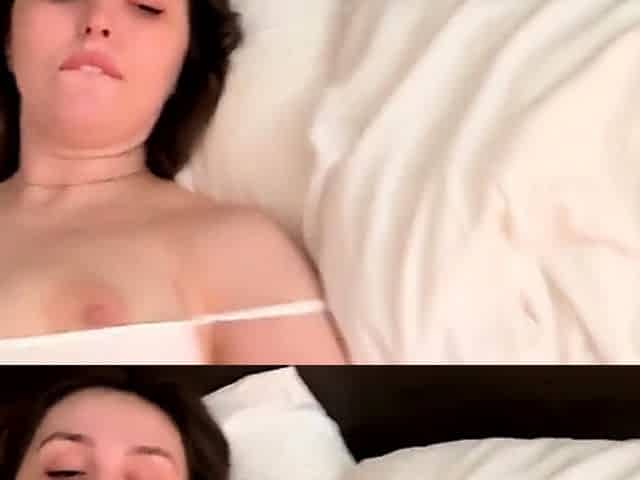 Long haired brunette in a POV blowjob scene
