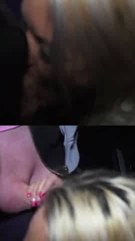 Blonde Dogging MILF Slut Sucks off Lots of Strangers Cocks and Gets Covered in Cum