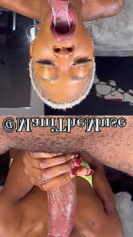 Hot Black with DSLs gets MOUTH DRILLED