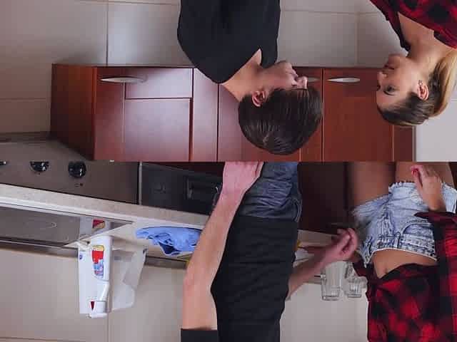 Sarah Cute - Hot Maid Fucked While Cleaning The kitchen