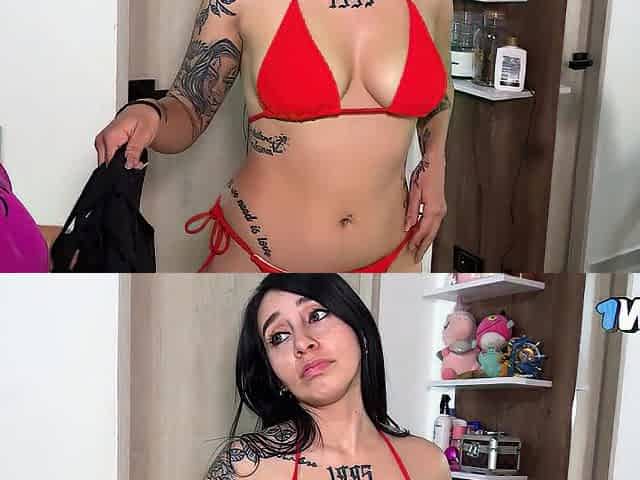 Ver a mi'miga en bikini me pone muy cachonda y solo quiero comerle el culo - KATTY BLAKE