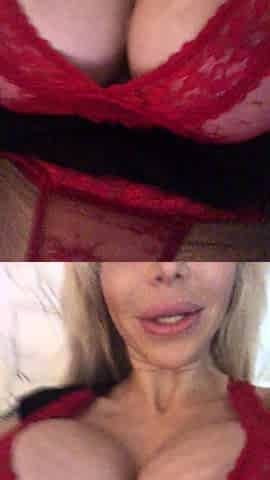 Beautiful blond babe with big boobs masturbating