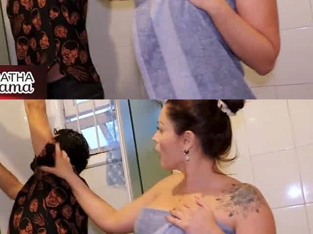 Hot MILF shows her tits