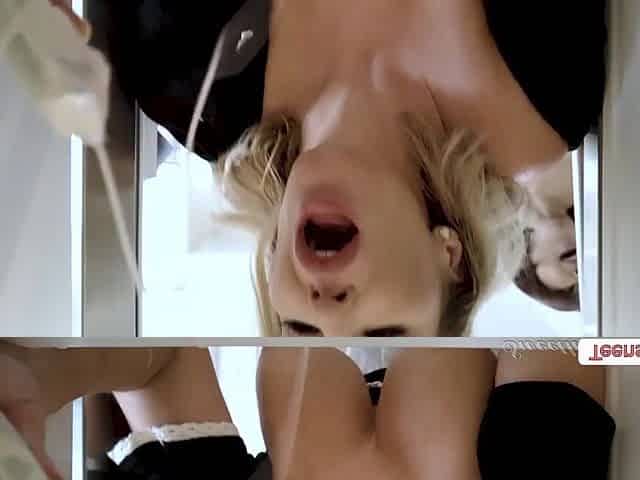 My Oriental boss wears a thong on and this babe then screw my cunt whilst im cleaning the kitchen