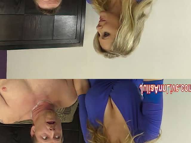 Breasty mother I'd like to fuck Julia Ann Jacks him off with Fake Twat!