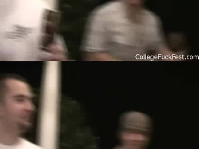 Coed slut gets fucked in her tight pussy at wild party