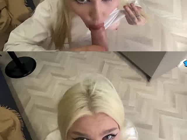 Sexy platinum-blonde cheating wife won't let her spouse lose his job - super-hot hardcore porn!