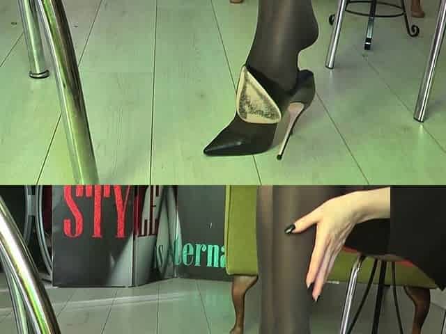 Crossed Pantyhose Legs Fetish