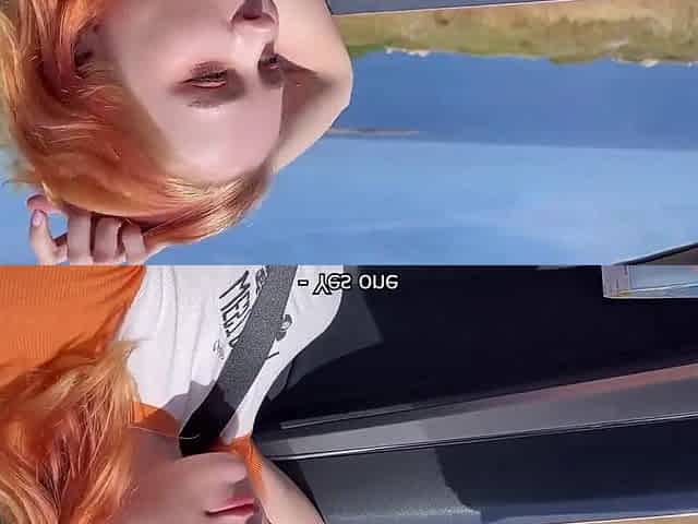 Angel Sucking Jock Stranger in Car and Bang on a Rest