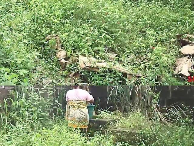 My neighbour's wife likes to washroom outside near the local well, this babe's so hawt