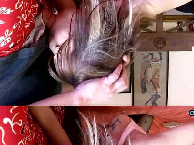 To look fine on her 1st sex tape brunette hair wears her underware and high heels