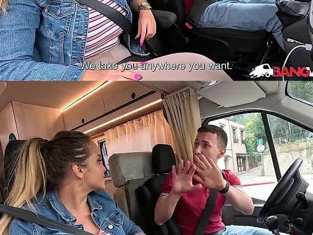 BangVan - Blond Zlata Gets 1st Assist from Priceless Samaritan with Large Penis