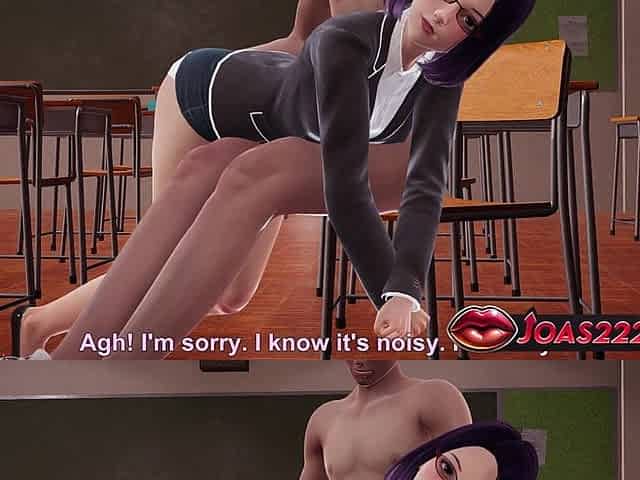 3D Hentai with Teacher Reina - Big Ass Spanking Until Red, Enjoy Standing Wet Pussy Licking and Big Pink Dildo Squirt