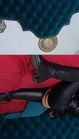 Leather Dance by the Bed Zipper Tease Pussy Touch 312
