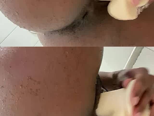 This nice-looking snatch squirts in the shower