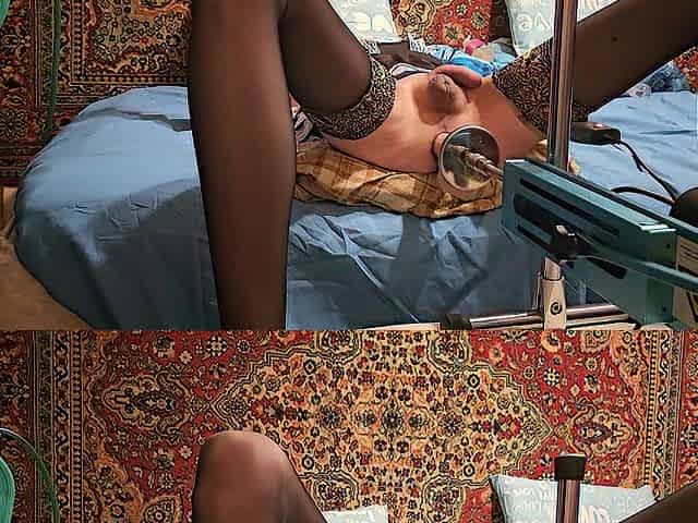 Sissy Femboy anal climax Banging Machine homemade amateur