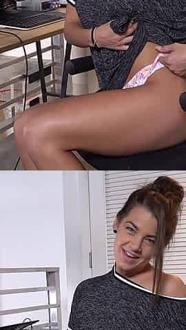Evelin Computer Desk JOI Handjob