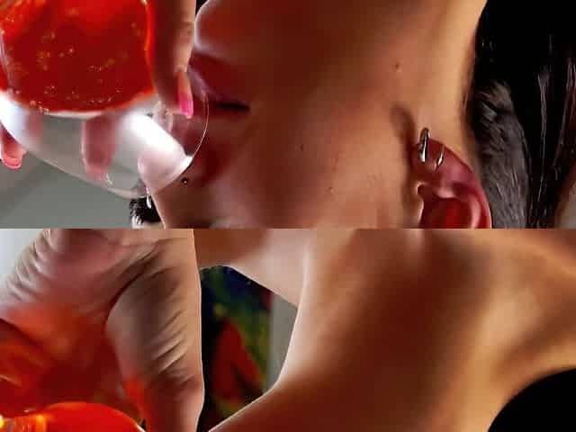 Dark Haired German Beauty With Small Tits Stuffing A Cucumber In Her Muff
