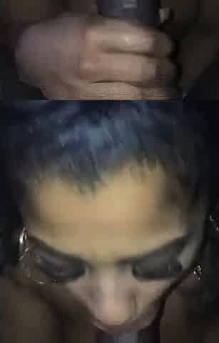 Ebony Amateur Sucks a Big Black Cock
