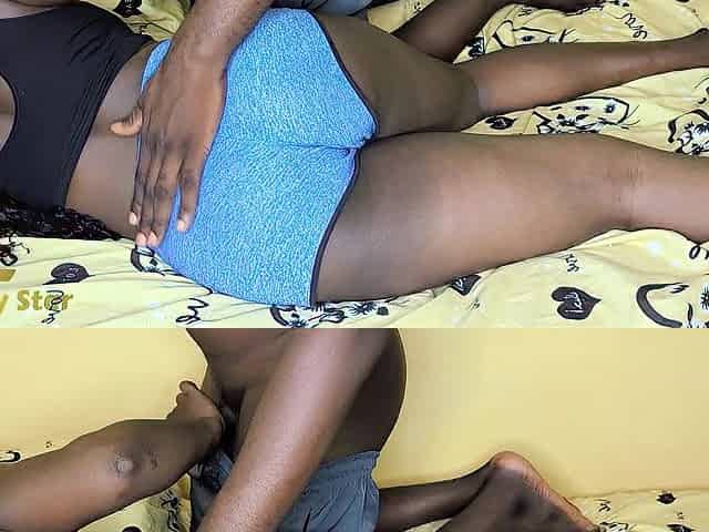 Afro hotty likes her boyfriend's company and riding a ramrod