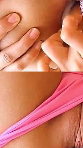 Busty Latina Brunette POV Pussy Flashing and Baseball Insertion