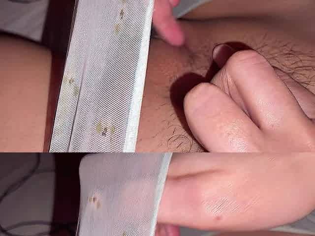 See me masturbate my bulky curly vagina with my pants.