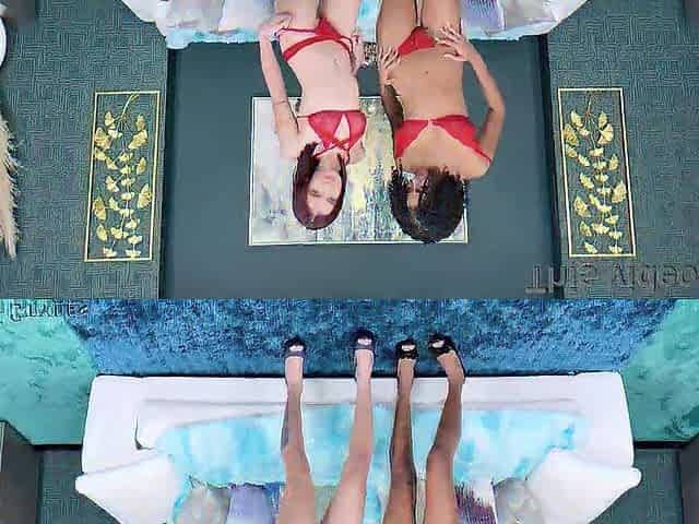 Selena Paige and Meicy Milu in a 5 on two anal dap tap
