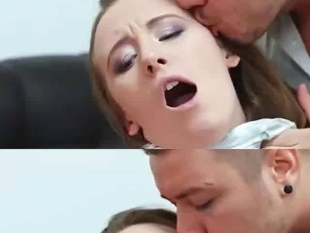 Busty teenager gets hard-core doggystyle from her huge