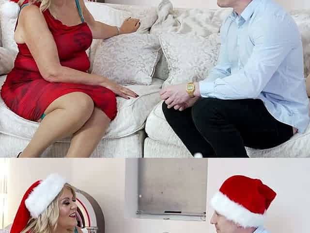 GILF AF Santa Hat Couch BJ Doggy