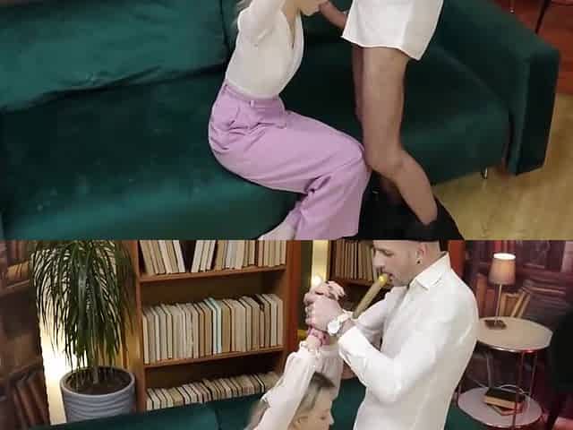 Skinny Secretary Gets All Holes Destroyed